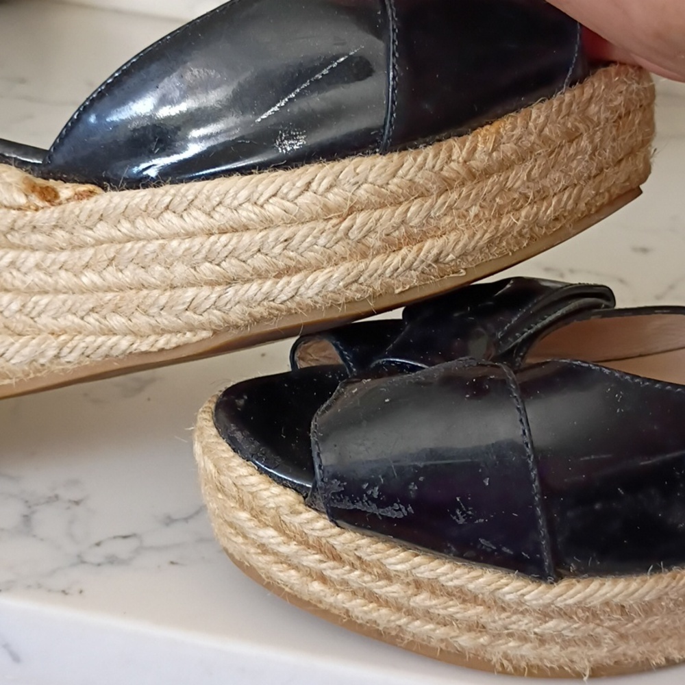 VALENTINO GARAVANI WEDGE ESPADRILLES PATENT LEATHER - Picture 8 of 8